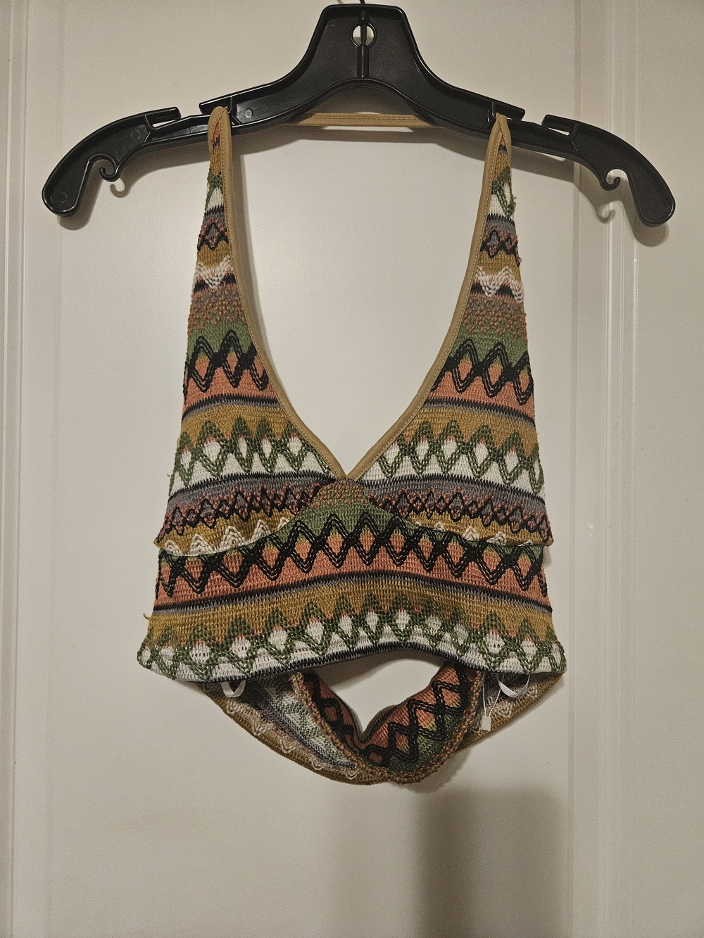 SHEIN Multi-Color Crochet V-Neck Crop Top